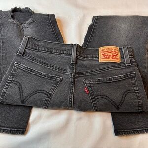 Black LEVIS SIZE 30 WEDGIE STRAIGHT JEANS HIGH RISE